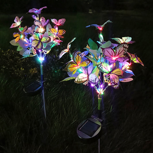 Solar-Powered Colorful LED Butterfly Floral Stake Light