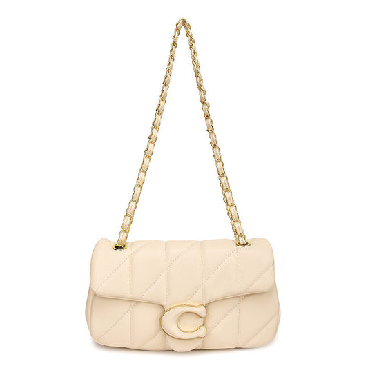 # Quilted Striped Chain Crossbody Bag
