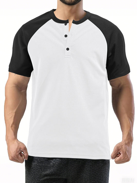 # Men's Color-Blocked Sporty Casual Polo Shirt