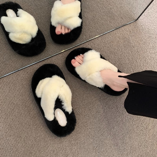 Women's Thick-Soled Furry Slippers