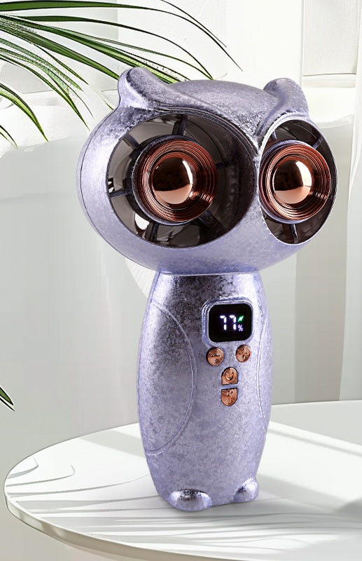# Owl-Shaped Dual-Turbine Handheld Fan