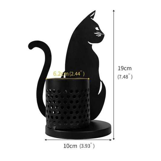 # Iron Black Cat Creative Desktop Pen Holder
