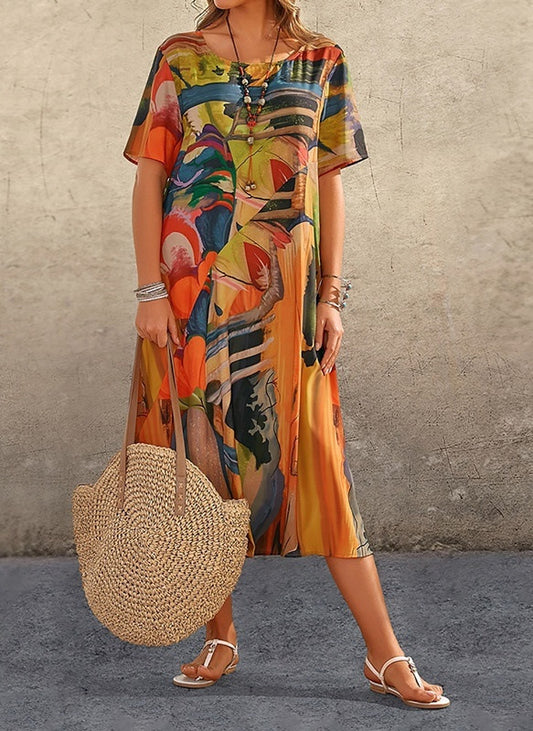 # Stylish Printed Casual Beach Maxi Dress