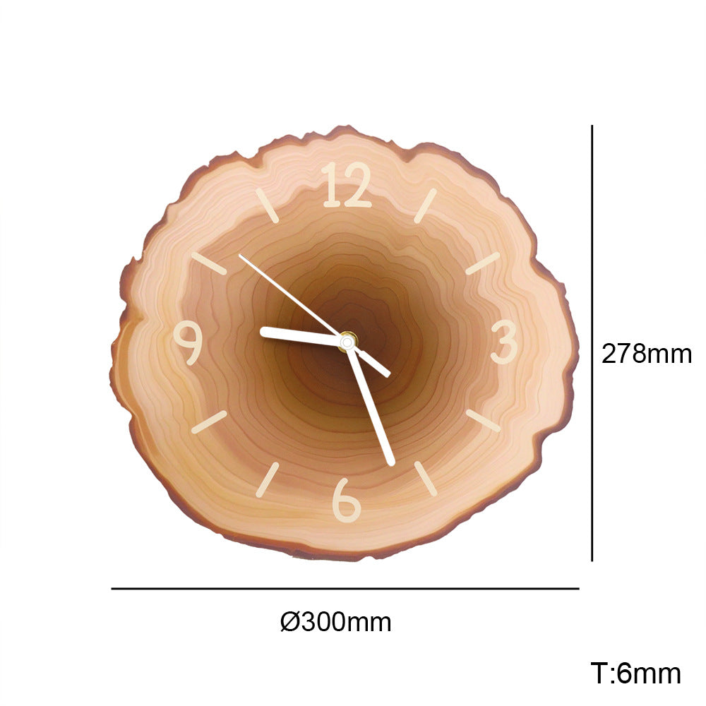 # Silent Quartz Wall Clock with Wood Grain Tree Grain Pattern