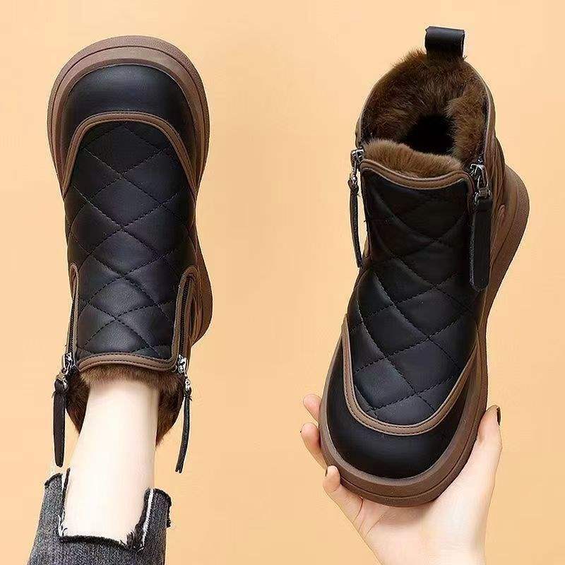 Fleece-Lined Non-Slip Winter Boots for Women