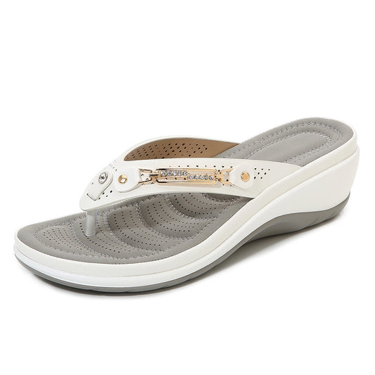 Metal Buckle Platform Beach Sandals for Women