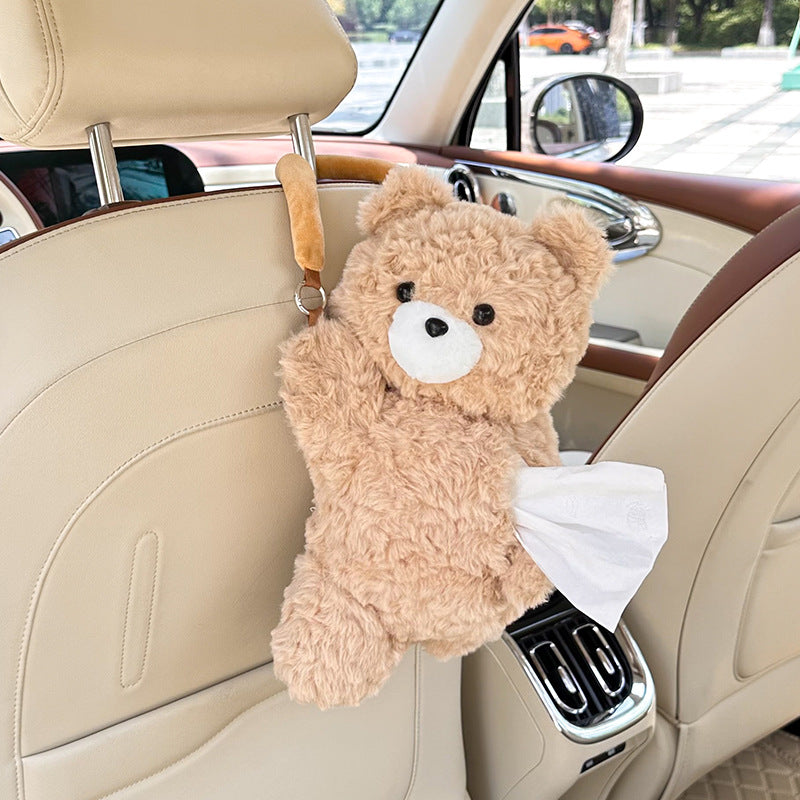 **Cartoon Plush Car Tissue Box**