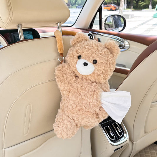 **Cartoon Plush Car Tissue Box**