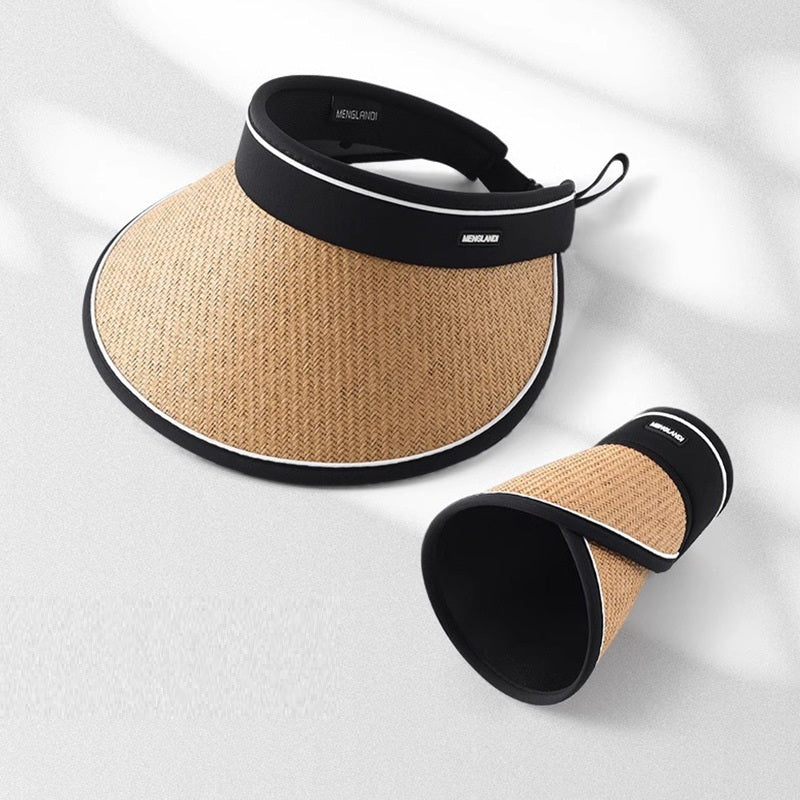 # Women's Foldable Black Vinyl Sun Hat