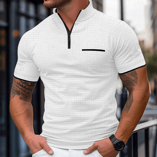 Zippered Pocket Casual Men's Polo Shirt