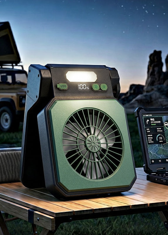 # Solar-Powered Camping Light Portable Fan