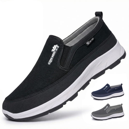 # Men's Casual Canvas Shoes with Mesh and Perforated Design