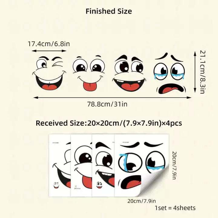 # Funny Smiley Face Toilet and Trash Can Decorative Stickers