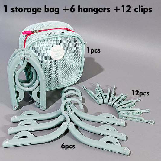 # Travel Folding Clothes Hanger Storage Bag Set