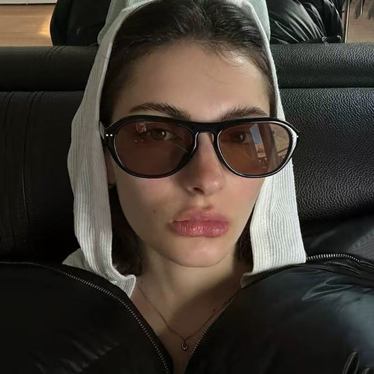**Women's Retro Oval Cat-Eye Sunglasses**