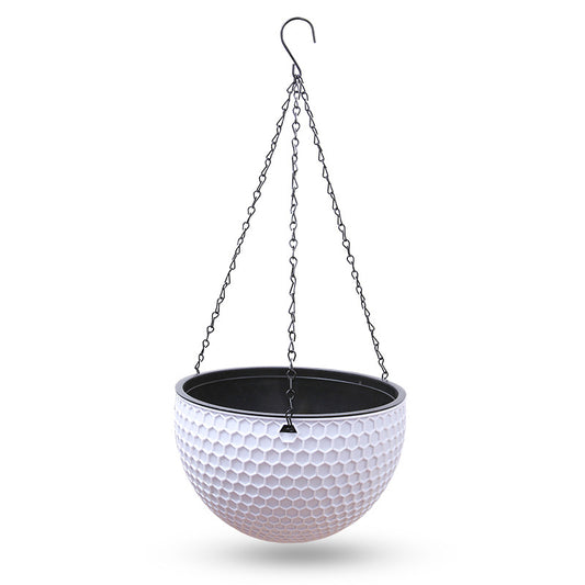 Honeycomb Wicker Hanging Resin Flower Pot