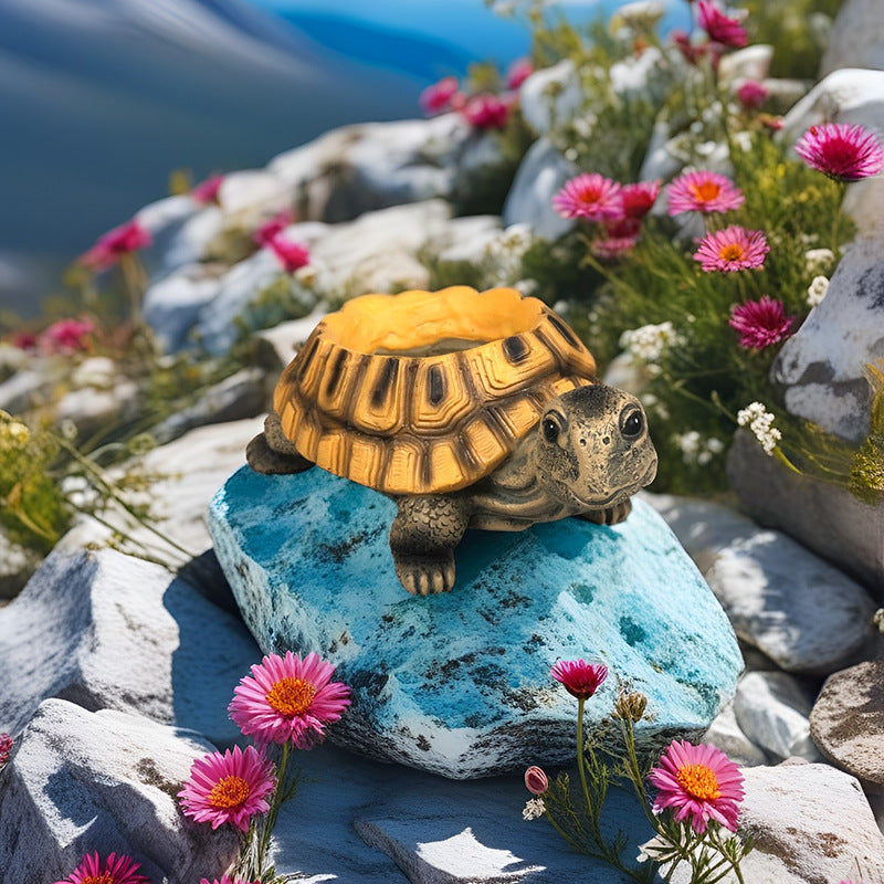 Creative Turtle Resin Flowerpot Ornament
