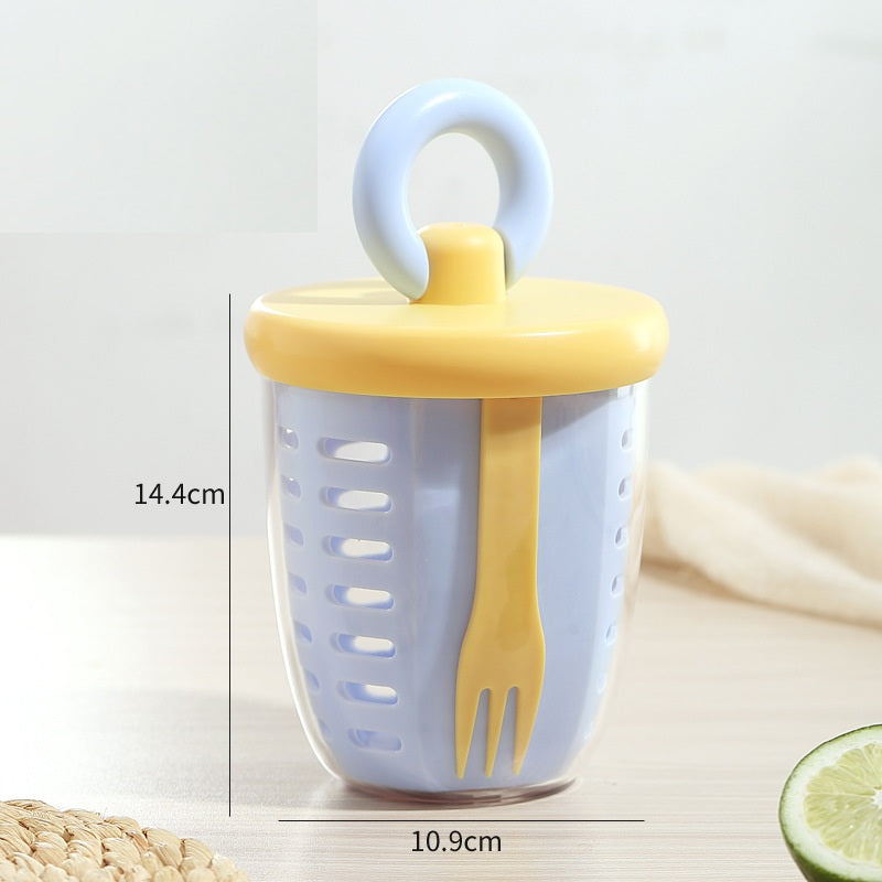 # Double-Layer Draining Portable Salad Cup