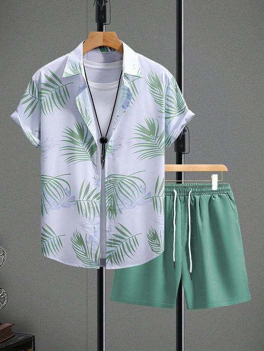 # Casual Sports Beach Short-Sleeve and Shorts Set