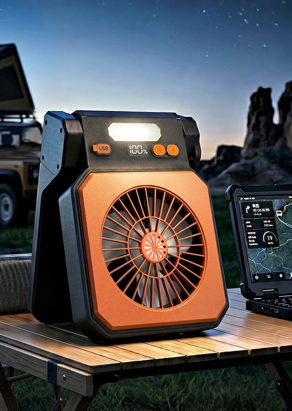 # Solar-Powered Camping Light Portable Fan