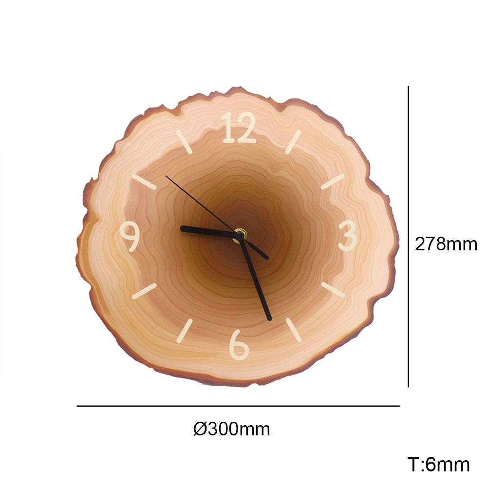 # Silent Quartz Wall Clock with Wood Grain Tree Grain Pattern