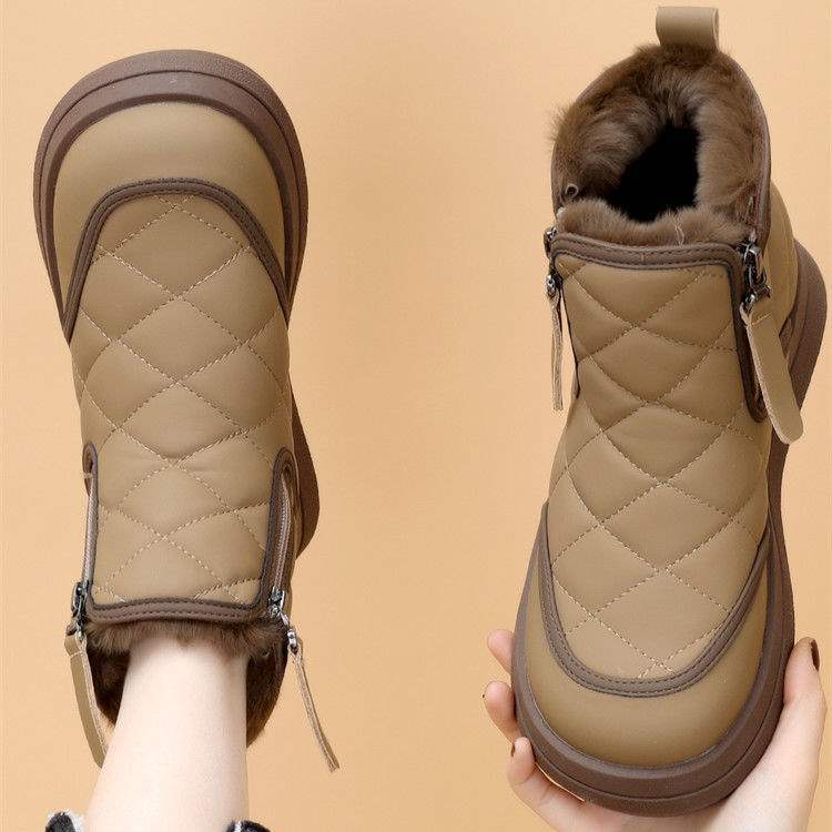 Fleece-Lined Non-Slip Winter Boots for Women