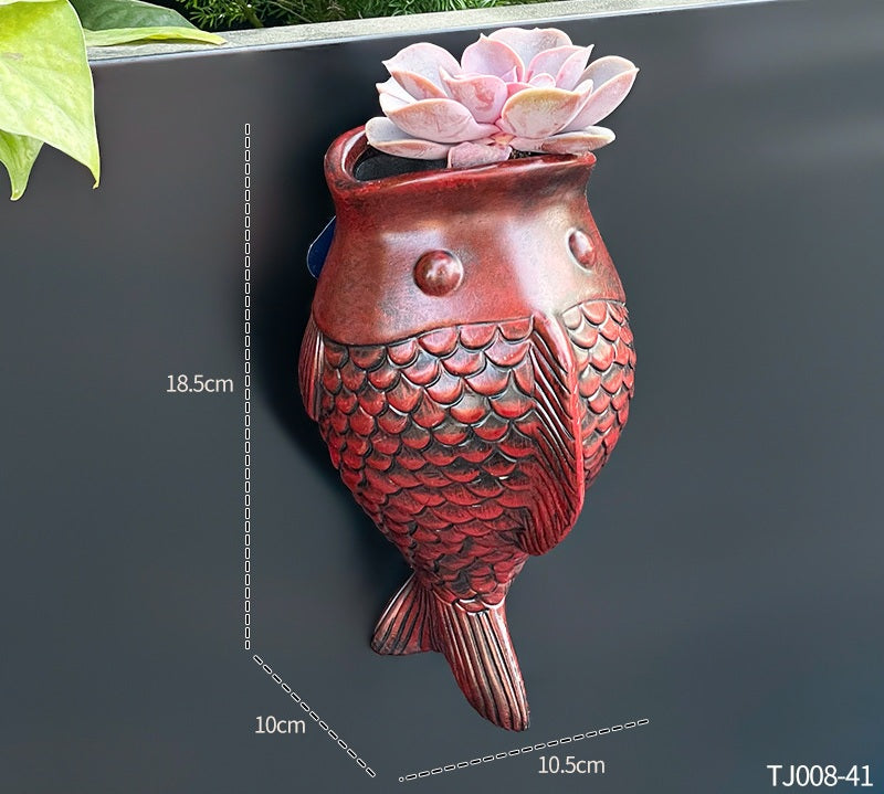 # Spotted Fish Wall-Mounted Flower Pot
