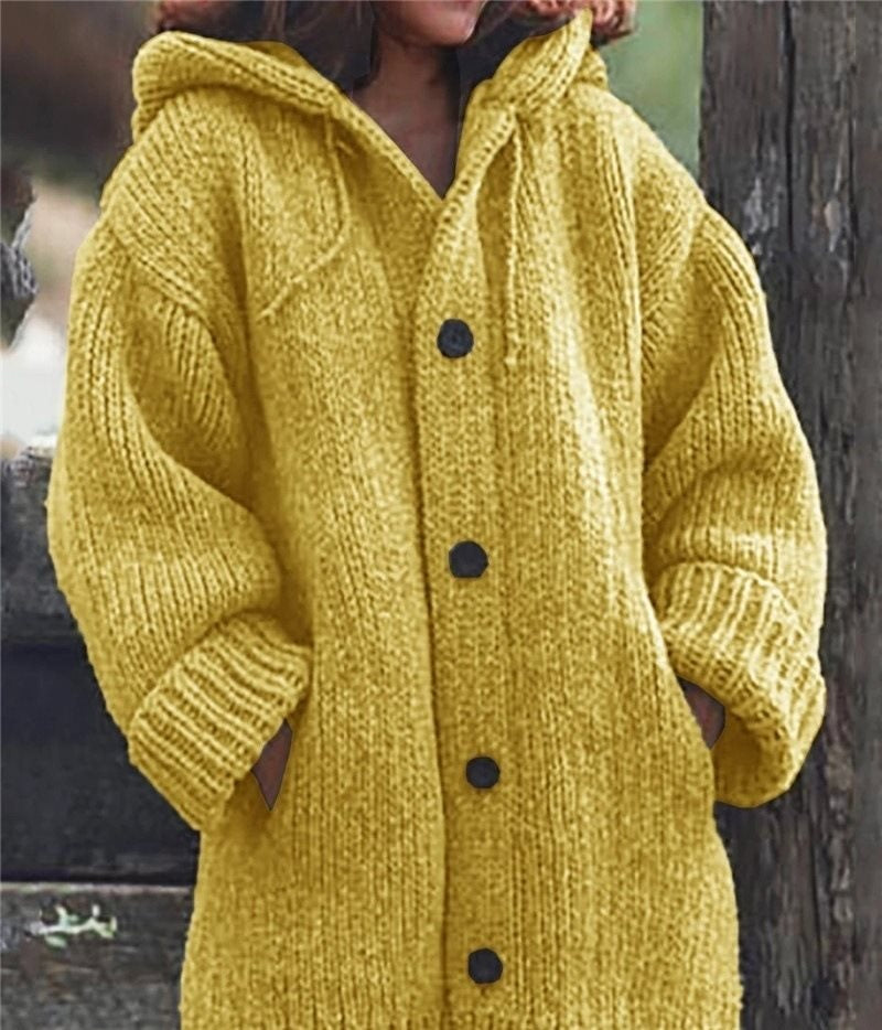 New Mid-Length Cardigan Hooded Jacket