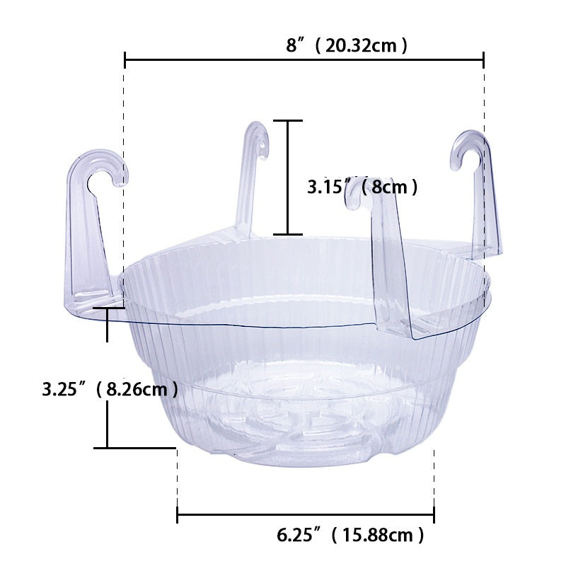 # Transparent Round Hanging Basket Flower Pot Base