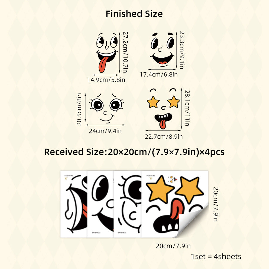 # Funny Smiley Face Toilet and Trash Can Decorative Stickers