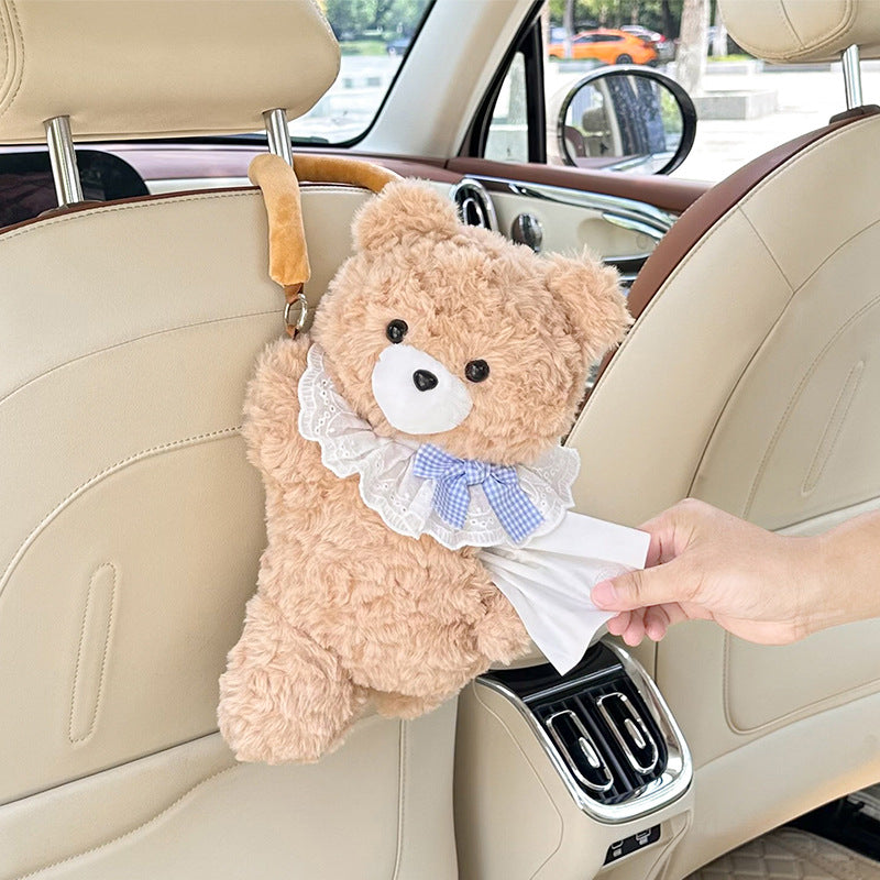 **Cartoon Plush Car Tissue Box**