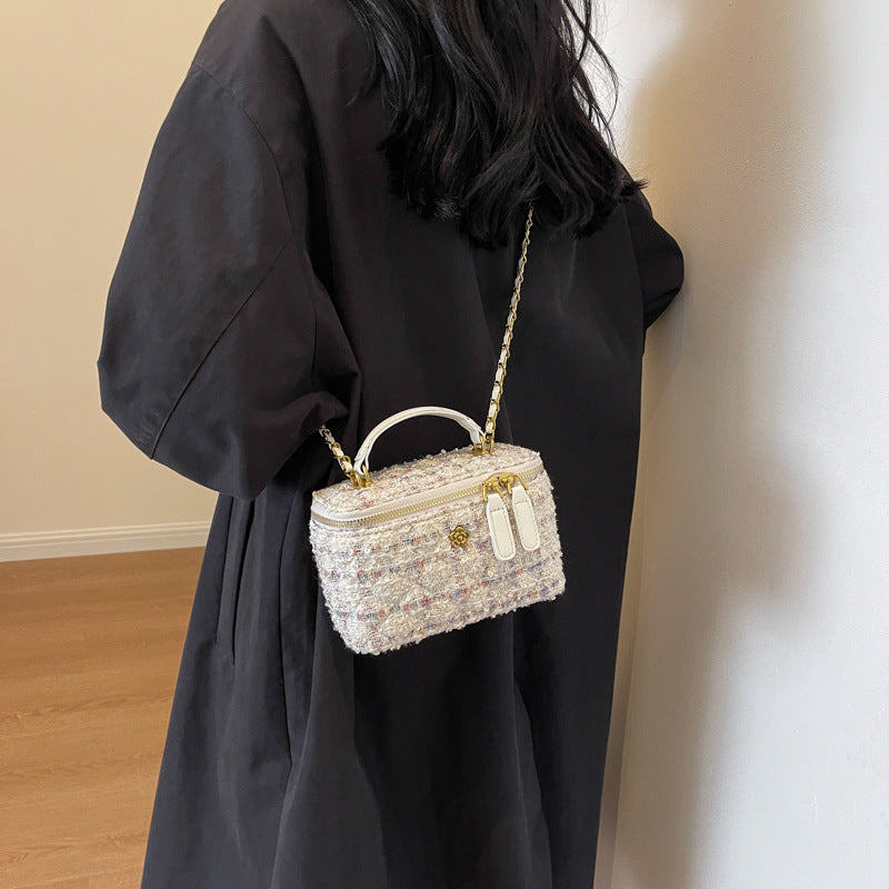 **Chanel-Style Wool Chain Bag**
