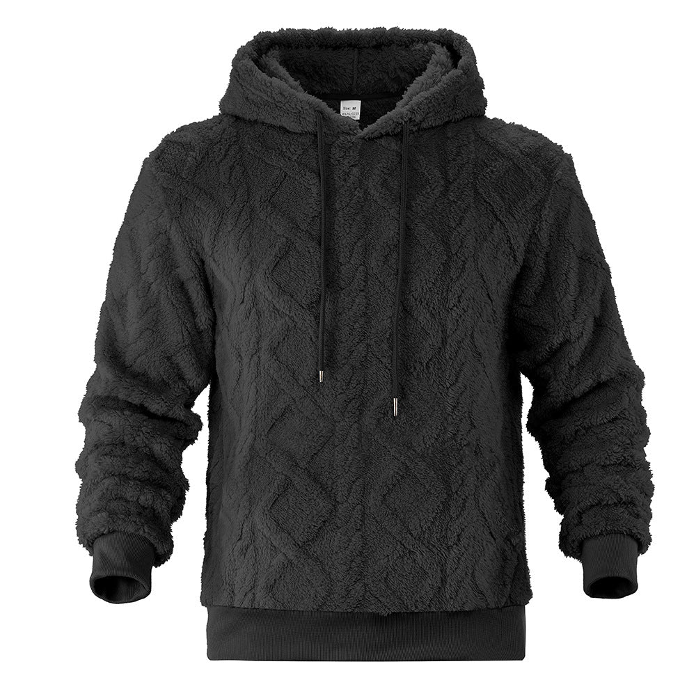 Hot-Selling Fleece-Lined Hooded Sweatshirt, Loose Fit, Heavyweight Men's Wear