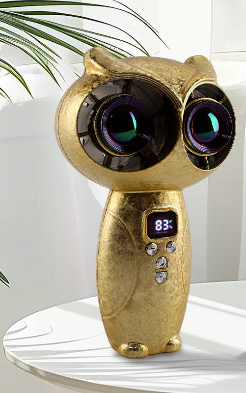 # Owl-Shaped Dual-Turbine Handheld Fan