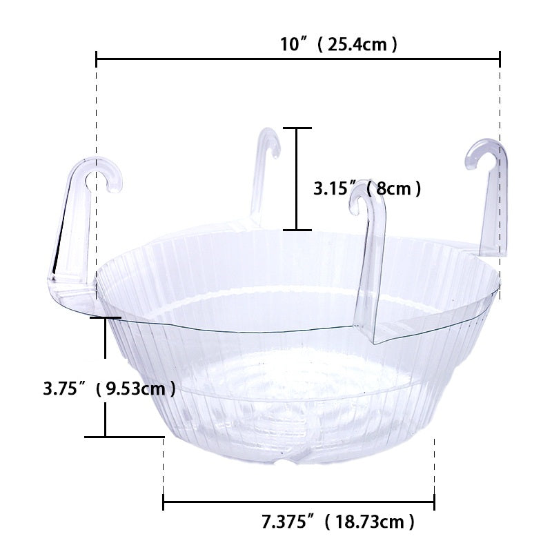 # Transparent Round Hanging Basket Flower Pot Base
