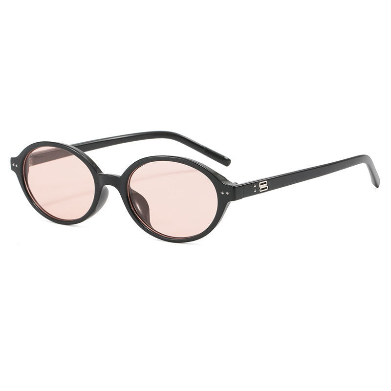 **Women's Brown Oval Frame Sunglasses with UV Protection**