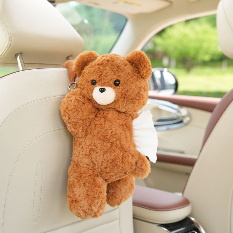 **Cartoon Plush Car Tissue Box**