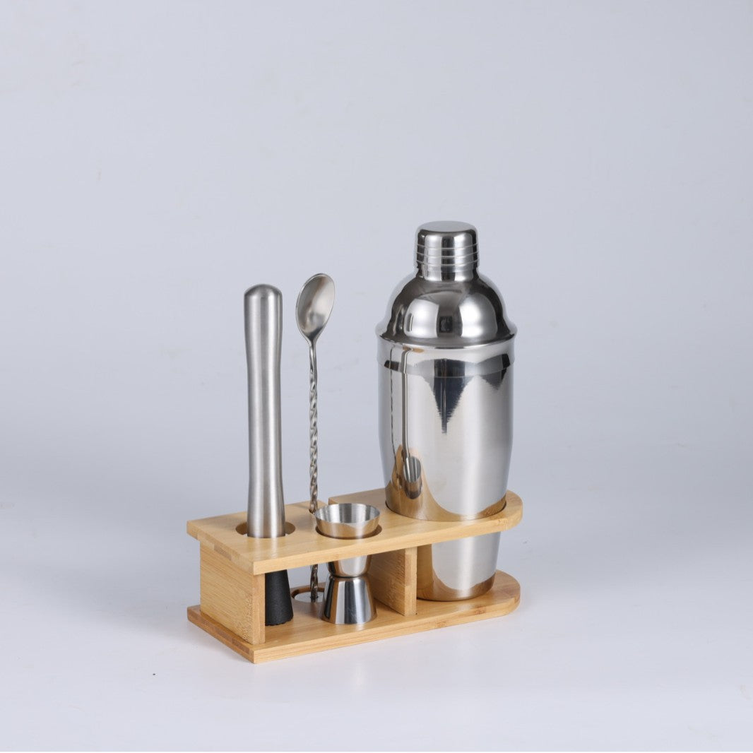 Stainless Steel Bamboo Shaker Set | 4-Piece Set