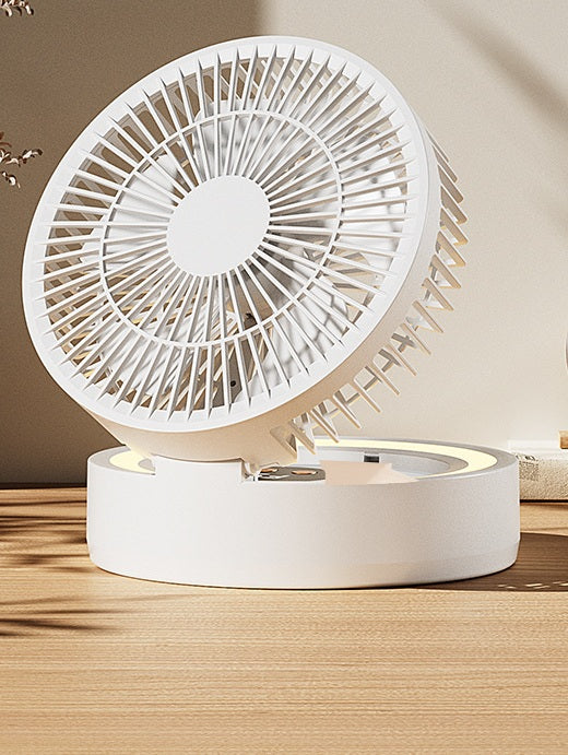 # Foldable Desktop Rechargeable Fan with Mirror