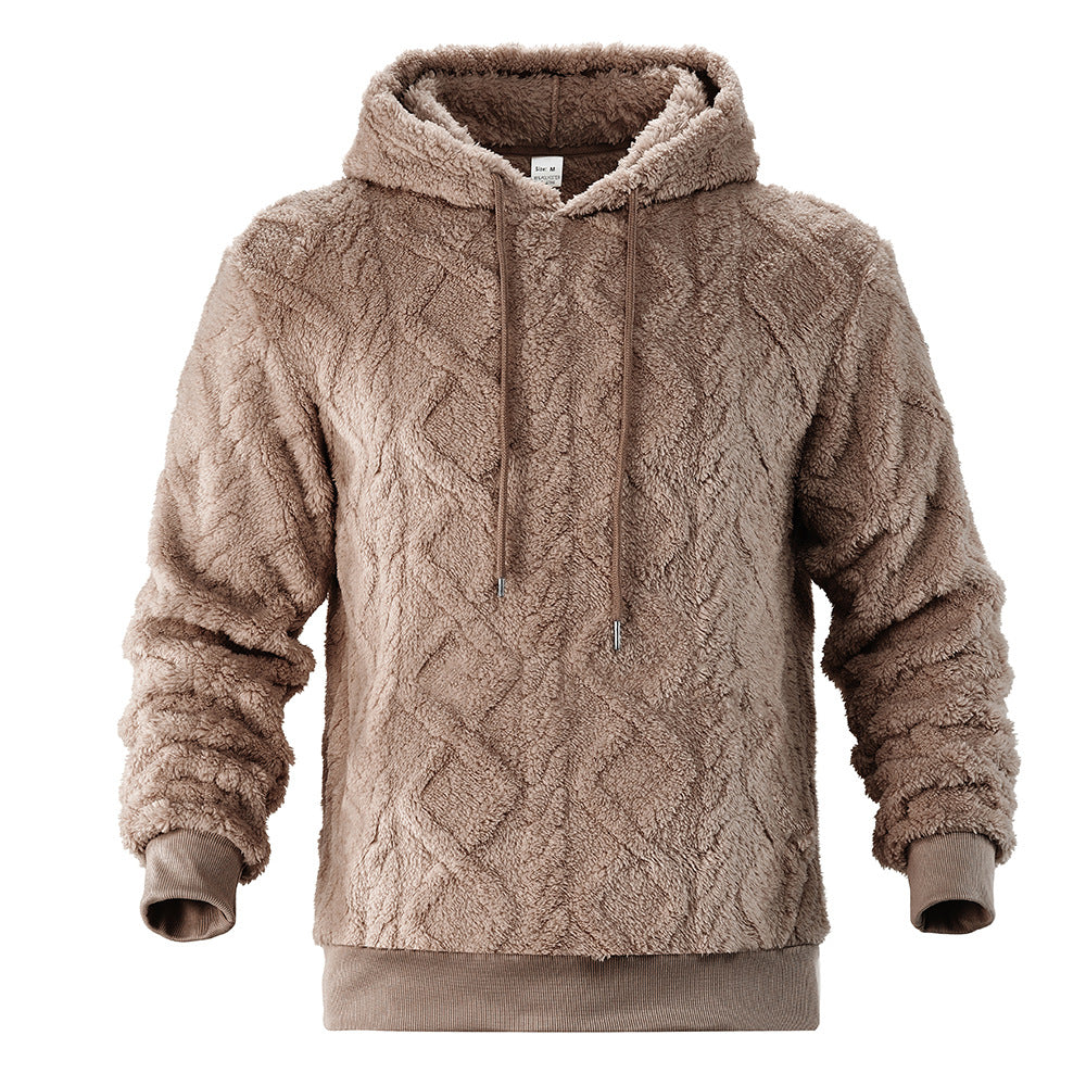 Hot-Selling Fleece-Lined Hooded Sweatshirt, Loose Fit, Heavyweight Men's Wear