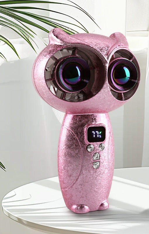 # Owl-Shaped Dual-Turbine Handheld Fan