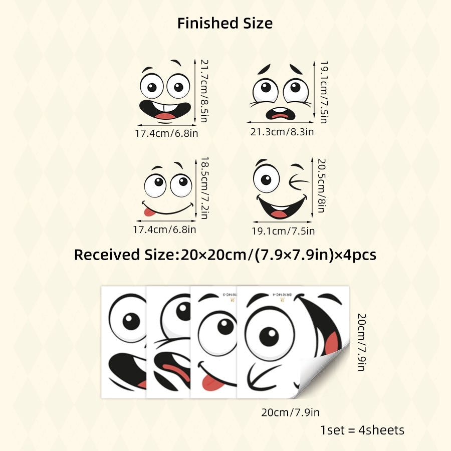# Funny Smiley Face Toilet and Trash Can Decorative Stickers