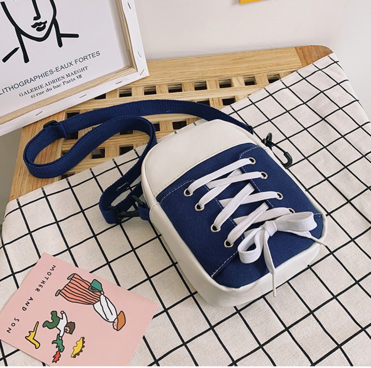 Patchwork Canvas Crossbody Bag for Women