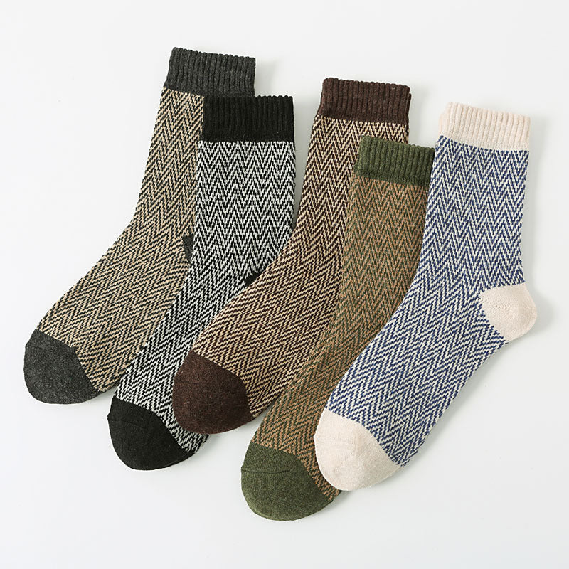 **Men's Autumn/Winter Socks | Mid-Calf Socks, 5-Pair Pack**