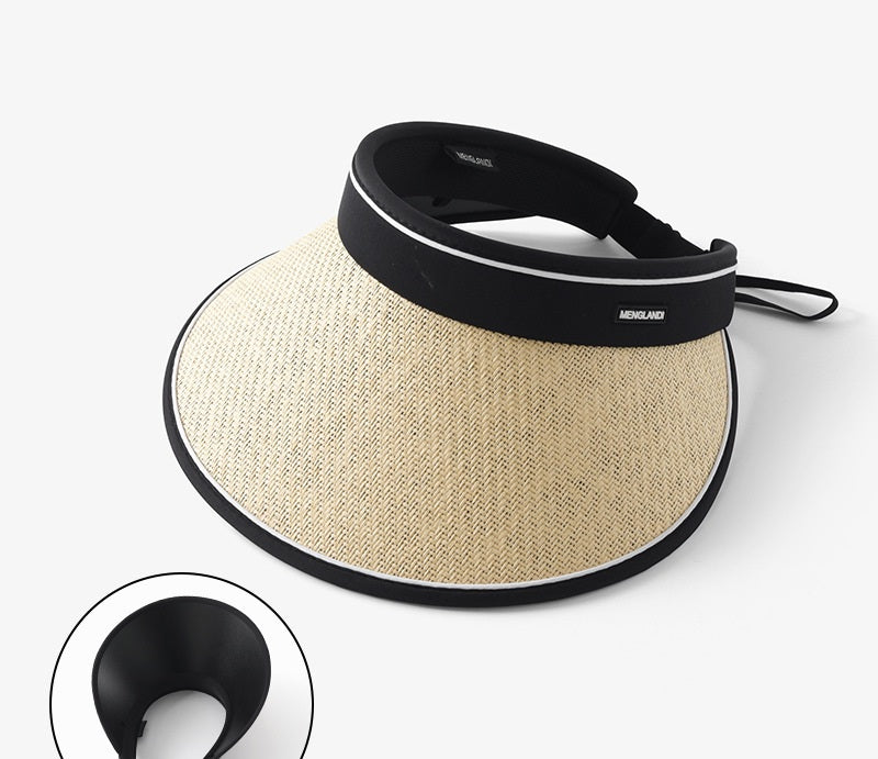 # Women's Foldable Black Vinyl Sun Hat