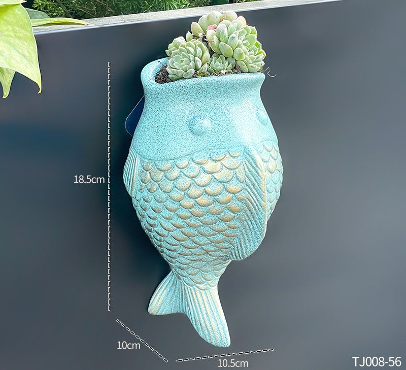 # Spotted Fish Wall-Mounted Flower Pot