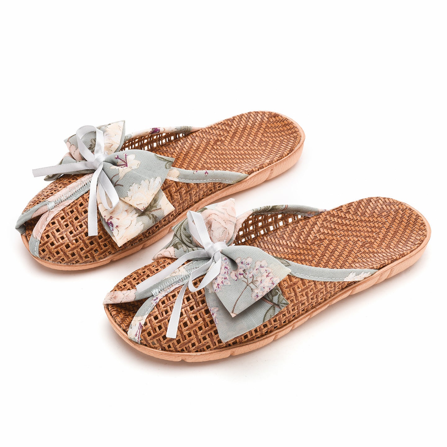 Women's Rattan &amp; Hemp Woven Closed-Toe Slippers