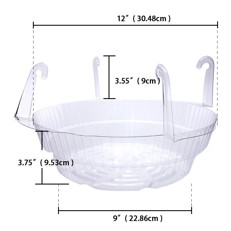 # Transparent Round Hanging Basket Flower Pot Base