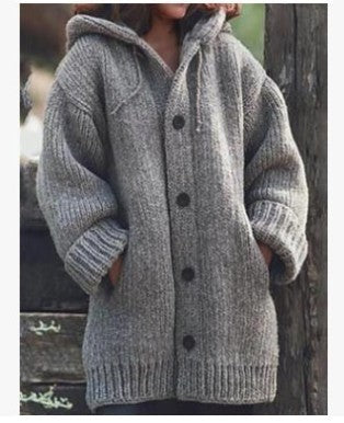 **Stylish Solid Color Loose Fit Warm Sweater for Autumn and Winter**