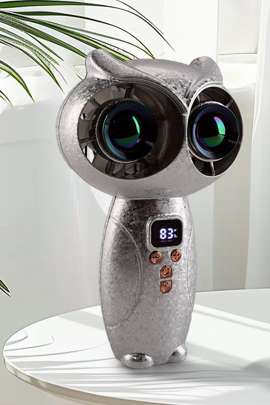 # Owl-Shaped Dual-Turbine Handheld Fan